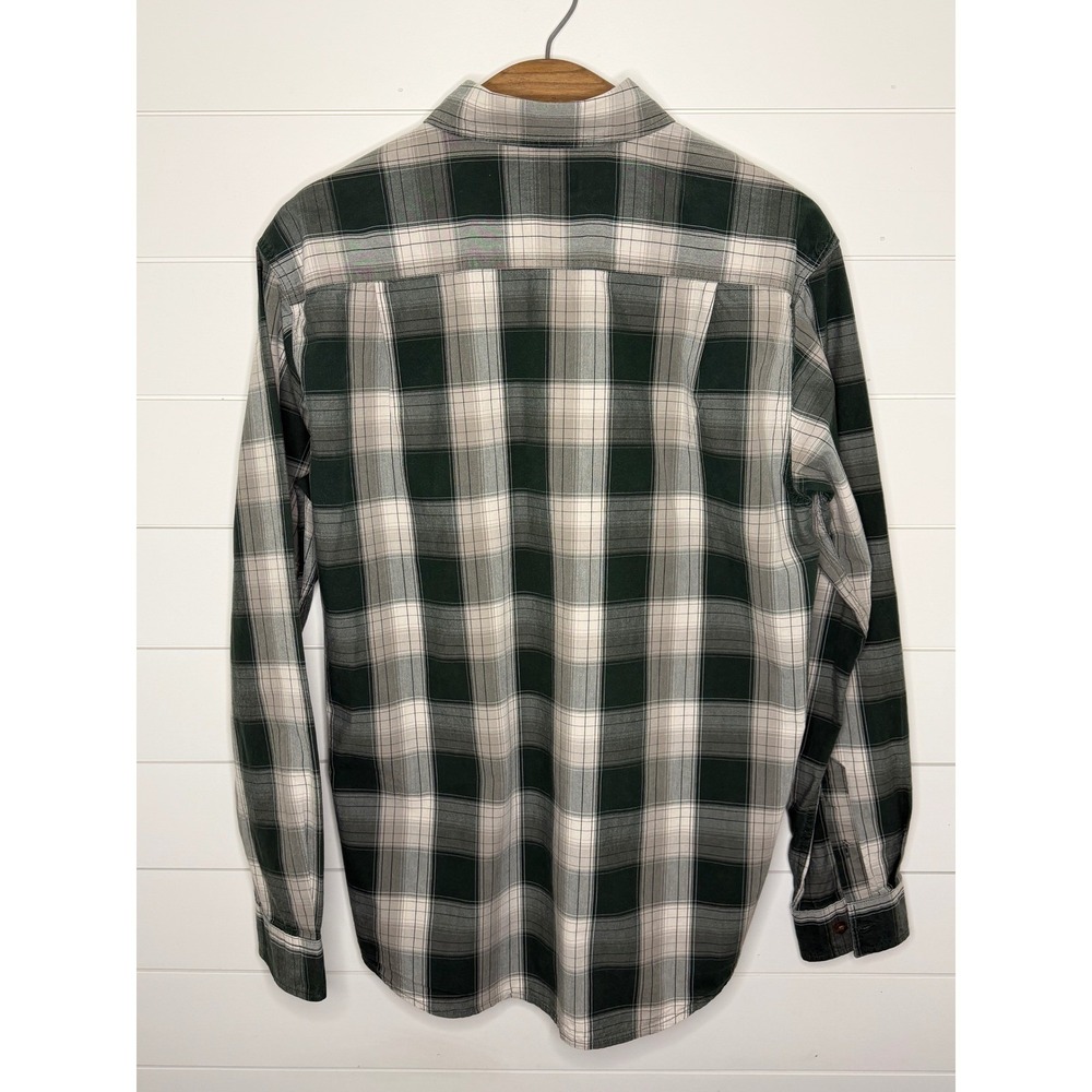 Carhartt Relaxed Fit Plaid Button Down Shirt Mens Medium Green White Long Sleeve - Picture 2 of 5